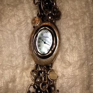 Chico's chain beads bracelet watch